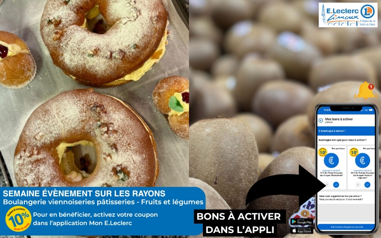 SEMAINE ÉVÈNEMENT : DU 15 AU 20 SEPTEMBRE, -10% SUR LES RAYONS BOULANGERIE, VIENNOISERIES, PÂTISSERIES, ET FRUITS ET LÉGUMES