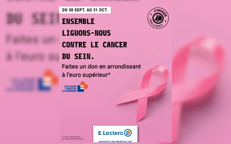 ENSEMBLE LIGUONS NOUS CONTRE LE CANCER DU SEIN. FAITES UN DON EN ARRONDISSANT À L'EURO SUPÉRIEUR