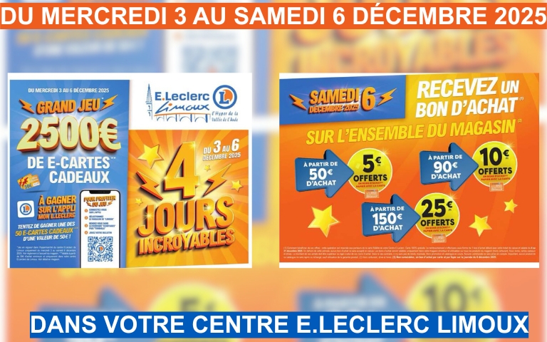 4 JOURS INCROYABLES DU 03 AU 06 DÉCEMBRE 2025