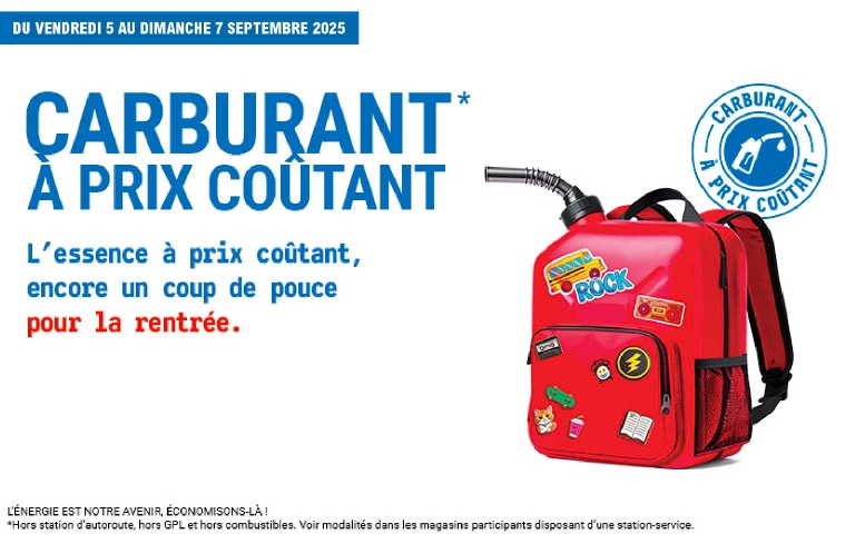 𝗖𝗔𝗥𝗕𝗨𝗥𝗔𝗡𝗧 𝗔̀ 𝗣𝗥𝗜𝗫 𝗖𝗢Û𝗧𝗔𝗡𝗧* - 𝗗𝘂 05 au 07 Septembre 𝟮𝟬𝟮𝟱 Dans les stations-service de Flers de l'hypermarché, Flers du DRIVE et Saint Pierre du Regard !  L'énergie est notre avenir, économisons-la ! *Hors station d'autoroute, hors GPL et hors combustibles.  Voir modalités dans les magasin participants disposants d'une station-service.