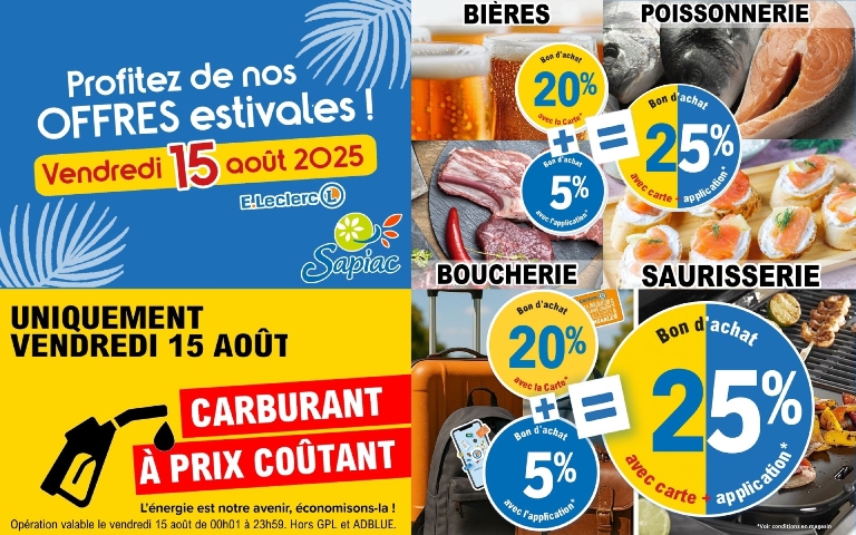Offres esstivales ouverture 15 août