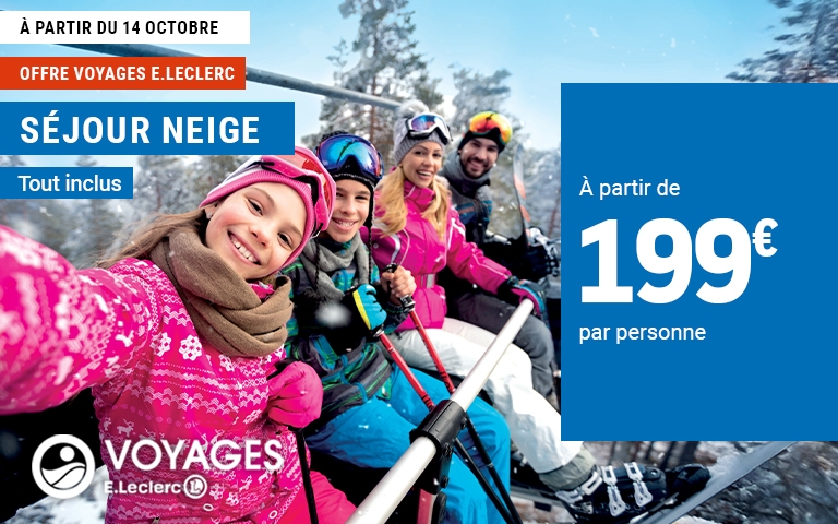 Cap sur la montagne sans se ruiner ! Partez au grand air avec nos séjours neige tout inclus à partir de 199€ par personne. Il ne reste plus qu’à profiter ! 