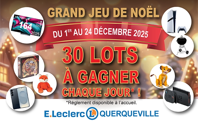 Du 1er au 24 décembre 2025 30 lots à gagner par jour