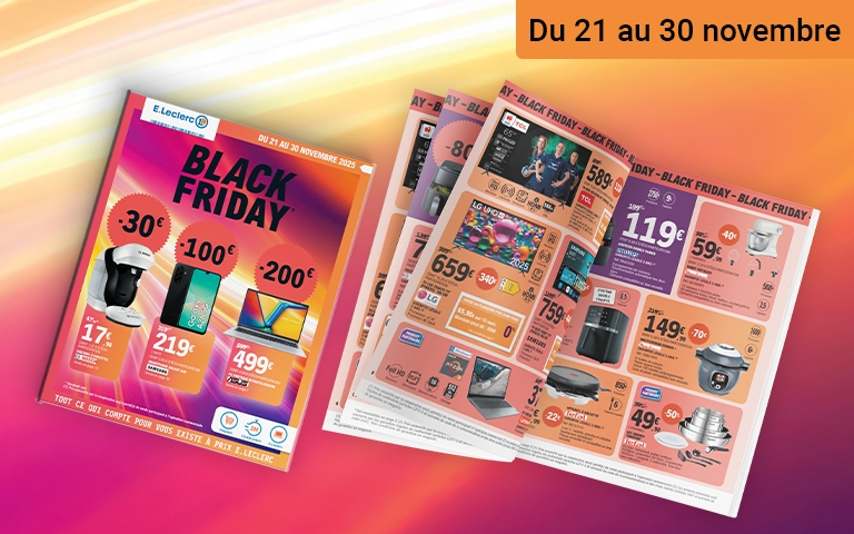 Avec Les Black Friday jusqu'au 30 novembre, profitez d'offres exceptionnelles dans votre Centre E. Leclerc de Caen !