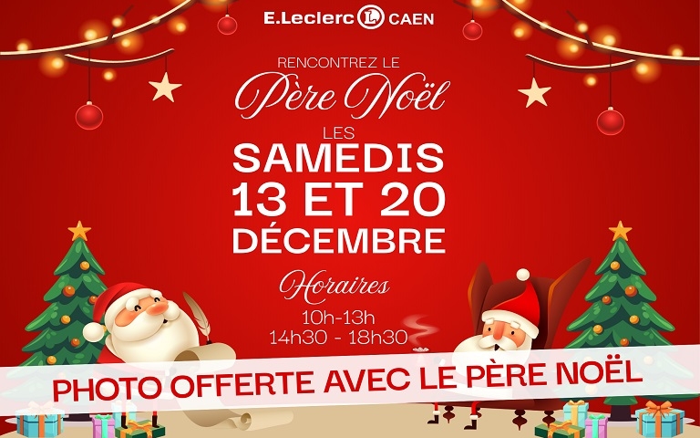Rencontrez le Père Noël samedi 13 décembre et samedi 20 décembre, à partir de 10h. Photo offerte.