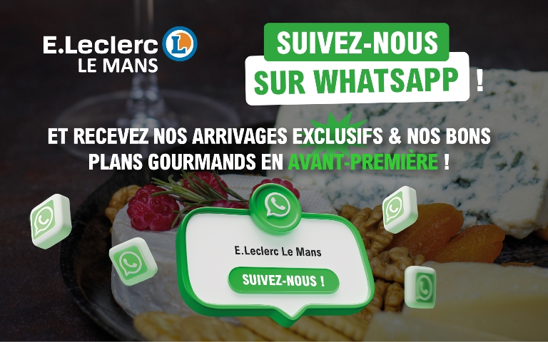Suivez-nous sur Whatsapp et recevez nos arrivages exclusifs et nos bons plans gourmands en avant première !