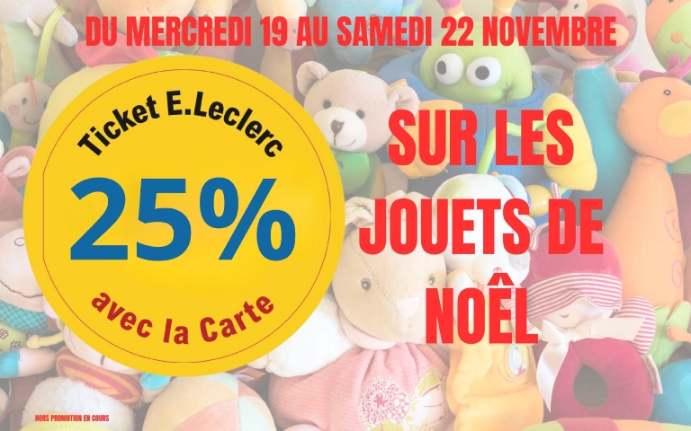 25% SUR LES JOUETS DE NOEL