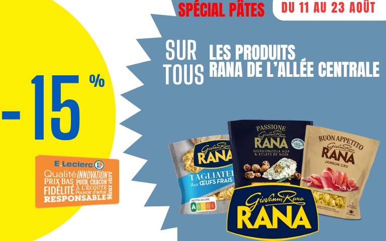 15% avec la carte sur les produits rana