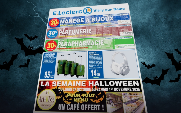 C’est le moment de plonger dans l’ambiance d’Halloween ! 🎃 Jusqu’à 50% de réduction en bons d’achat sur tous les indispensables d’Halloween avec votre carte fidélité