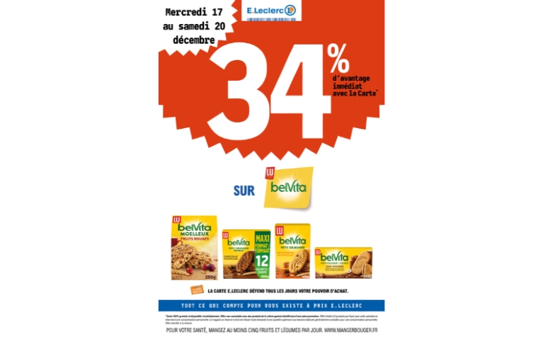 34%DE REMISE IMMEDIATE SUR BELVITA DU 17 AU 20/12