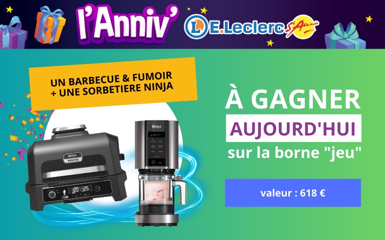 Le samedi 27 septembre, tentez de gagner un barbecue et une sorbetière Ninja en participant au jeu de la borne située à l'entrée du magasin.