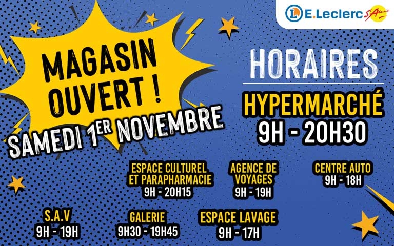 Horaire du 1er novembre 2025