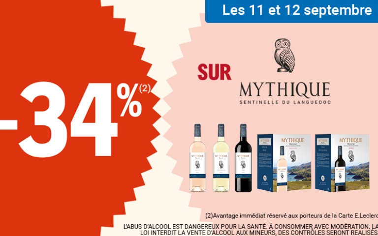les 11 et 12 septembre : 34% avantage immédiat sur Mythique 