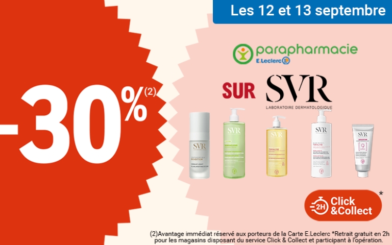 les 12 et 13 septembre : 30% avantage immédiat sur SVR