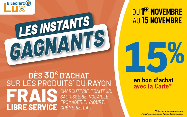 Les Instants Gagnants du mois de Novembre ! 