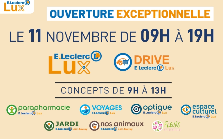 Ouverture Exceptionnelle le mardi 11 novembre !