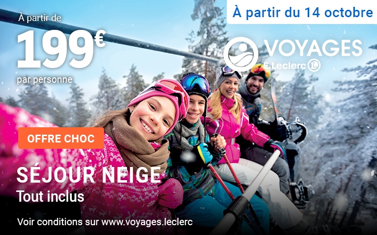 🎿❄️ Envie de grand air et de sensations fortes ? 🏔️ Cap sur la montagne avec Voyages E.Leclerc !  ⛷️ Dès aujourd’hui, réservez votre séjour au ski à prix tout schuss 🏂 : hébergements, forfaits et moments inoubliables vous attendent à la neige !  🎒 Préparez vos valises et partez profiter de la poudreuse sans vous ruiner ⛄️  👉 Rendez-vous dès maintenant en agence Voyages E.Leclerc Saint-Orens ou sur le site  💙