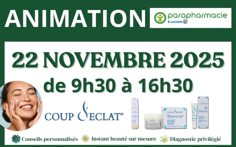 Animation dans votre parapharmacie le 22 novembre de 9h30 à 16h30