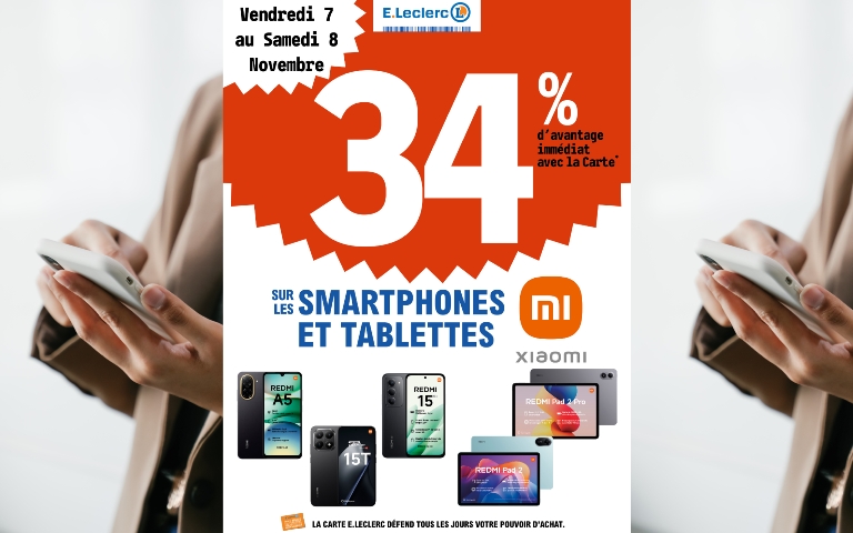 34% en remise immédiate sur les smartphones et tablettes XIOMI ET MI
