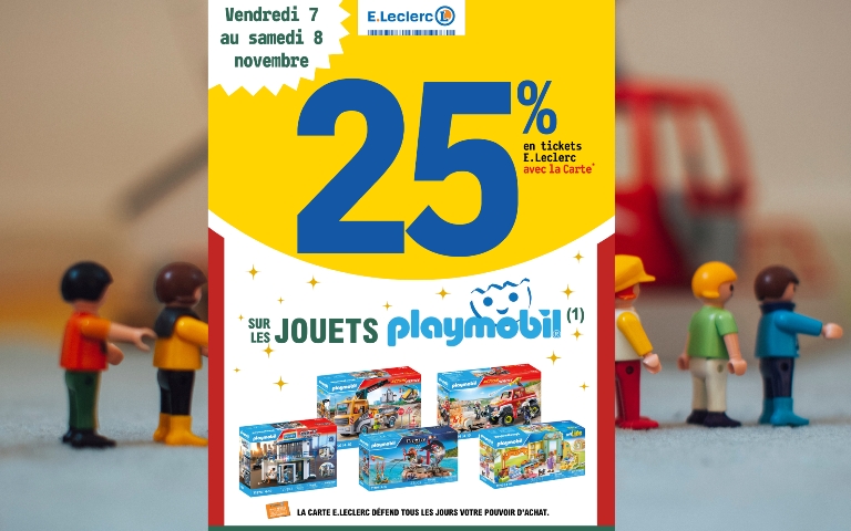 25% en ticket E.Leclerc sur les jouets playmobil