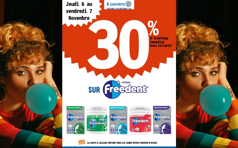 30% de remise immédiate sur Freedent