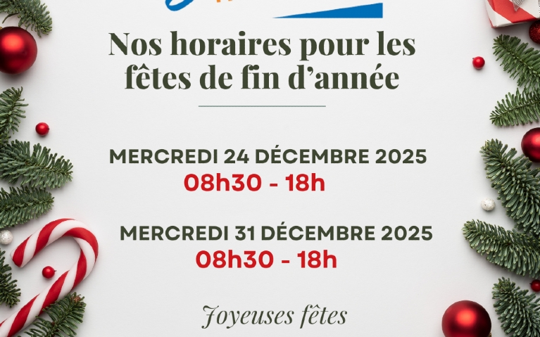 Votre centre E.Leclerc Béziers montimaran sera ouvert les mercredis 24 et 31 décembre de 8h30 à 18h