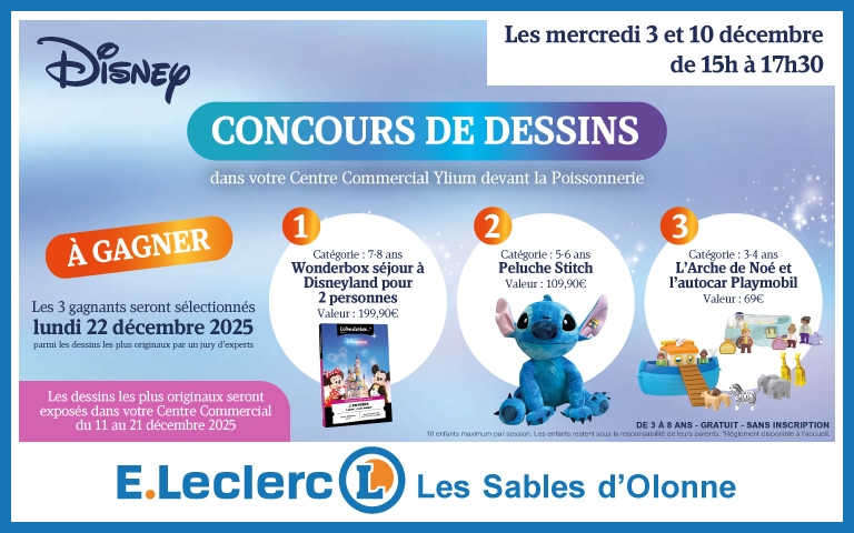 Concours de dessins : les mercredi 3 et 10 décembre avec 3 lots à gagner