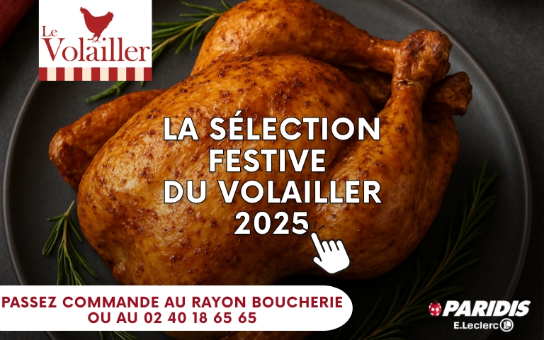 Découvrez la sélection de volailles festives de notre rayon Boucherie.