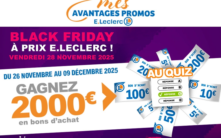 Du 26 novembre au 9 décembre tenter de gagner jusqu'à 2 000 euros en bons d'achat sur le site MES AVANTAGES PROMOS