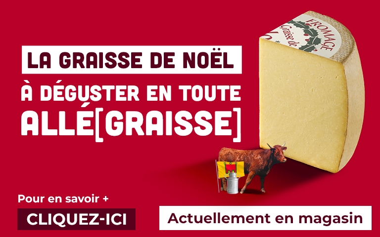 Du 02 au 06 décembre, Fromage La Graisse de Noël de la marque La Graisse de Noël, FROMAGE, Actuellement en magasin, consulter la page https://actu.maregion.leclerc/fromages/la-graisse-de-noel.