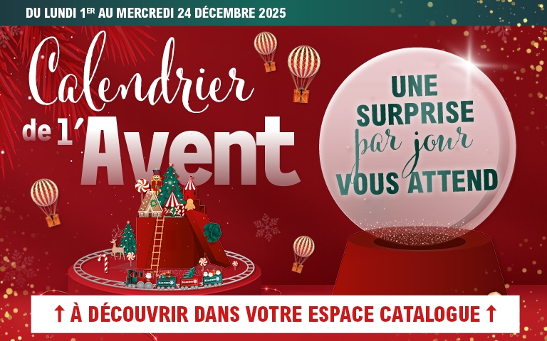 Du lundi 1er au mercredi 24 décembre 2025, Calendrier de l'Avent, UNE SURPRISE par jour VOUS ATTEND, découvrir la sélection dans l'espace catalogue.