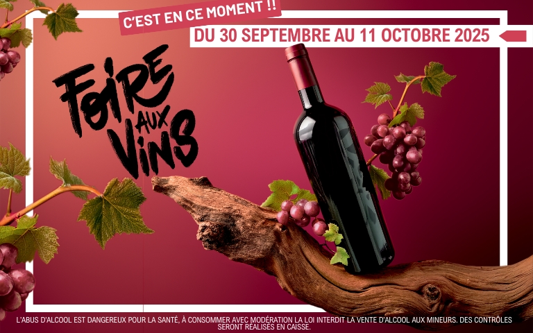 C'est la foire aux vins chez E.Leclerc du 30/09 au 11/10 2025