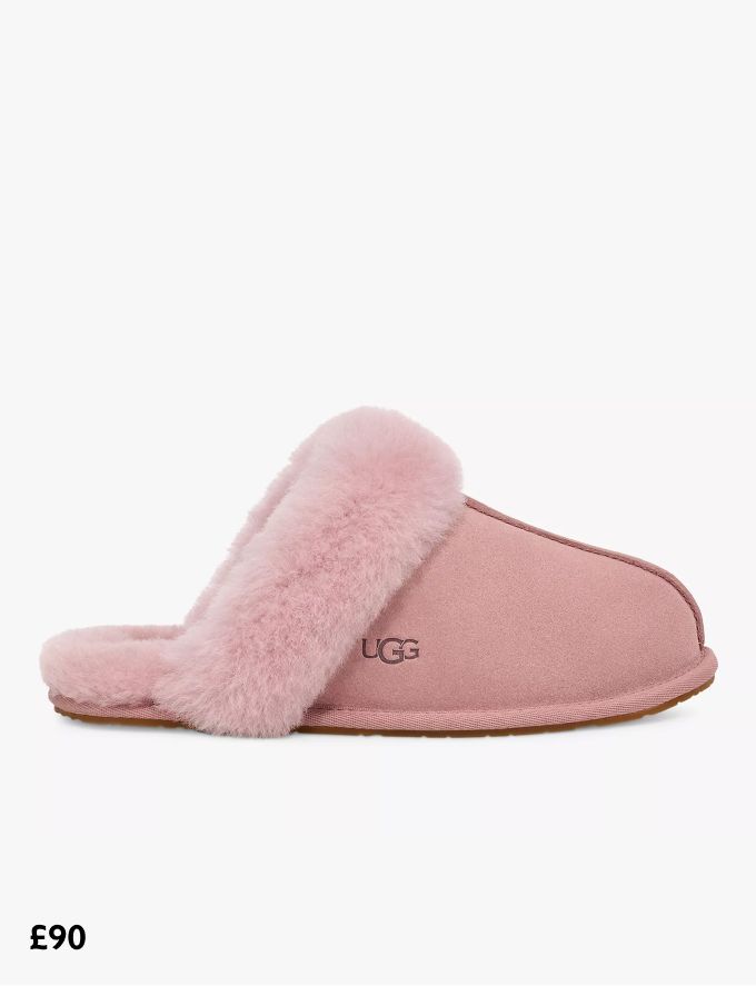 UGG Scuffette Sheepskin and Suede Slippers, Lavender Shadow, £90