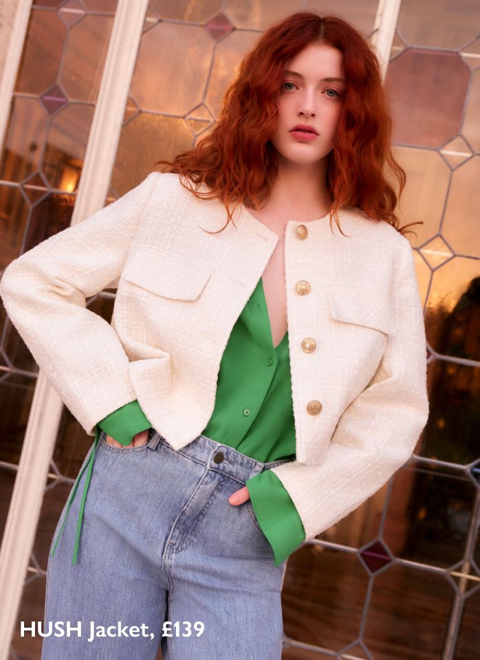 HUSH Esti Cropped Boucle Jacket, £139