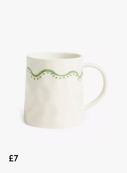John Lewis Flora Fine China Mug, Spring Green, £7