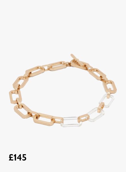 AllSaints Chunky Link Toggle Necklace, Warm Brass, £145