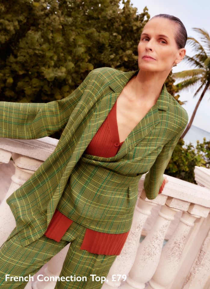  French Connection Carmen Crepe Top, Jelly Bean/Wasabi, £79