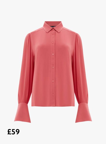 French Connection Cecile Crepe Shirt, Rose Kiss, £59