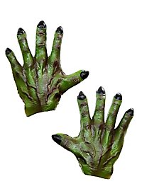 Grüne Monsterhände aus Latex