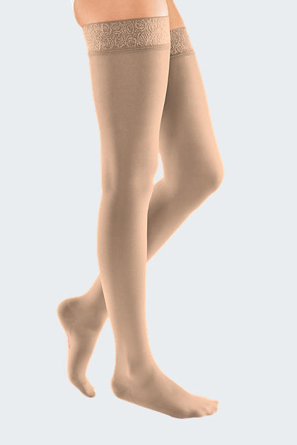 mediven elegance thigh length compression stockings with topband