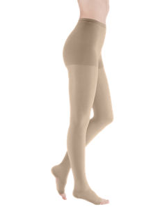 Mediven Plus Beige Calf Knee Compression Stockings Wide Open Toe Size 2 CCL1