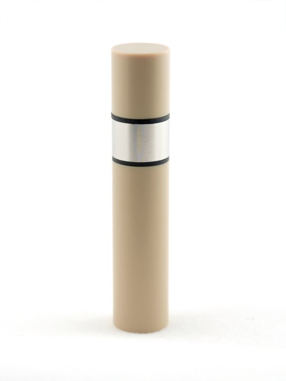 Rotating cylinder electrode showing the metallic insert, the Viton O-rings (black) and the PEEK holder.