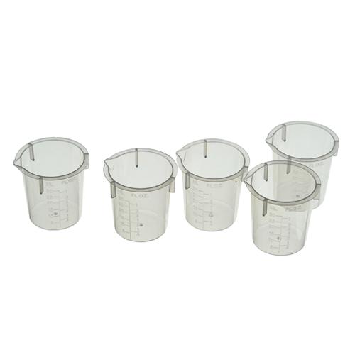 Sample beakers, plastic, 5 pieces