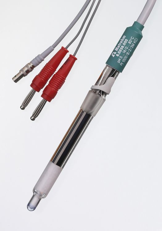 Combined pH glass electrode with Pt1000 (fixed cable) Metrohm