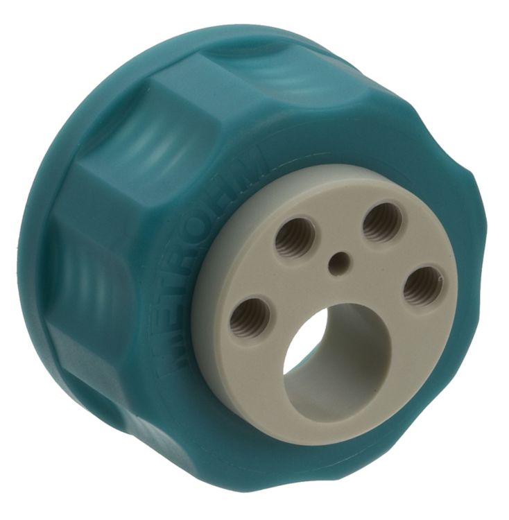 Eluent Bottle Head, 1 x SGJ 14, 4 x M6