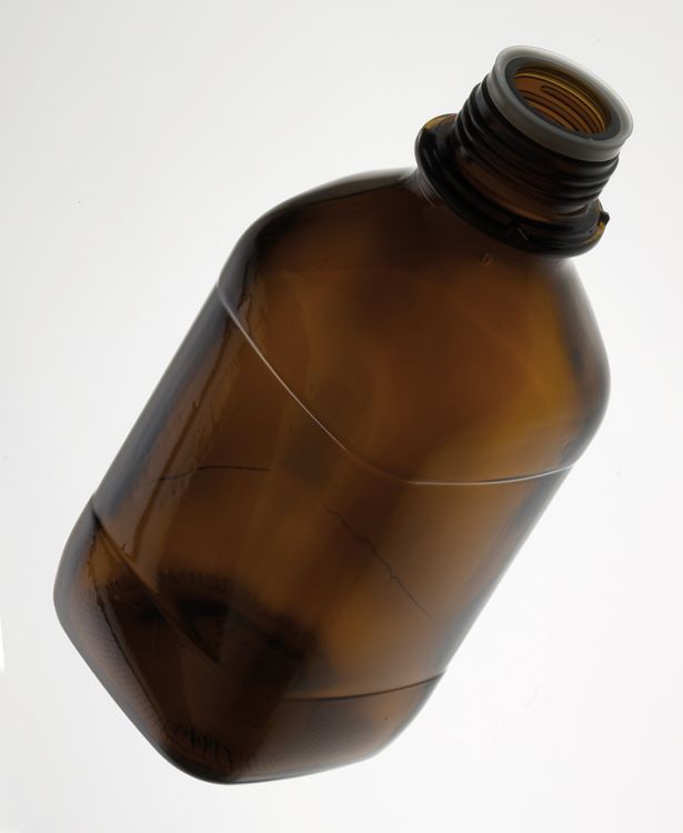 Amber glass bottle