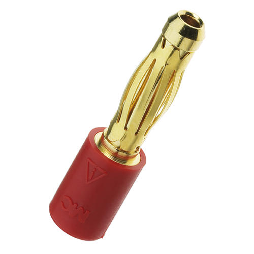 Adapter red 4 mm plug / 2 mm soc