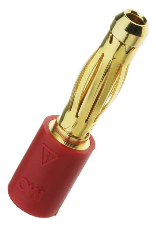 Adapter red 4 mm plug / 2 mm soc