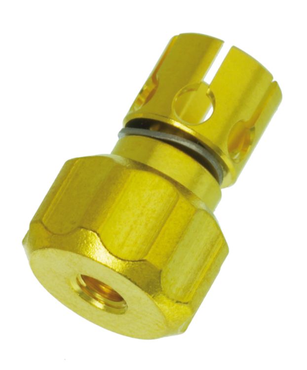 Adapter plug contact 5.5 mm / screw contact, gold-plated