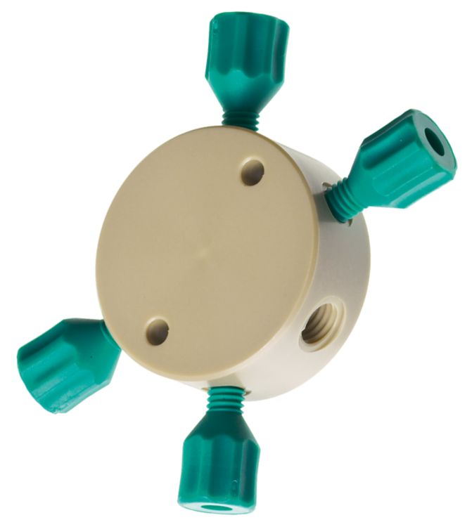 6-port adapter 4 × UNF 10/32, 2 × UNF 1/4-28 | Metrohm